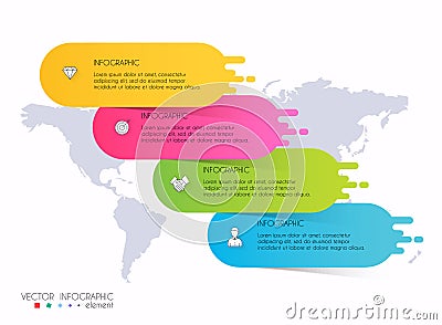 Vector info graphics for your business presentations. Can be used for website layout, numbered banners, diagram, horizontal cutout Vector Illustration