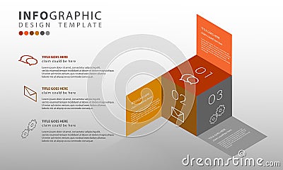 Vector infographic, Abstract 3D business illustration infographics template with 3 options for presentations Vector Illustration