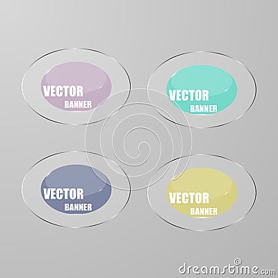 Vector infographic. banners set, Glass Vector Illustration