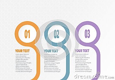 Vector infographic Business for timeline with 3 steps labels circle ring with gradient color for each step. Vector Illustration