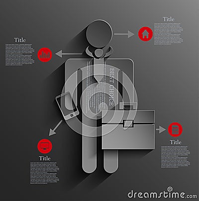 Vector infographic businessman background Vector Illustration