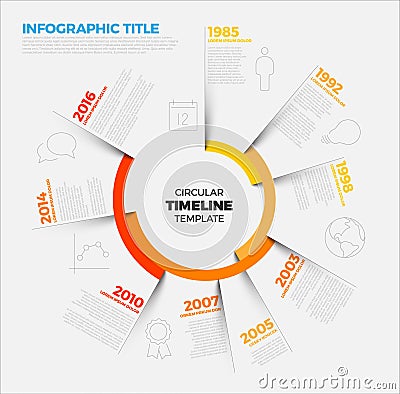 Vector Infographic circular timeline report template Vector Illustration