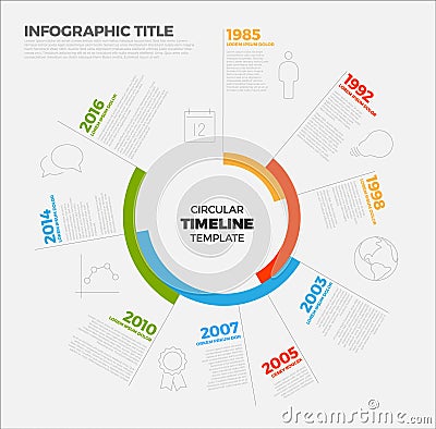 Vector Infographic circular timeline report template Vector Illustration