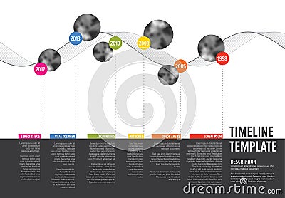 Vector Infographic Company Milestones Timeline Vector Illustration