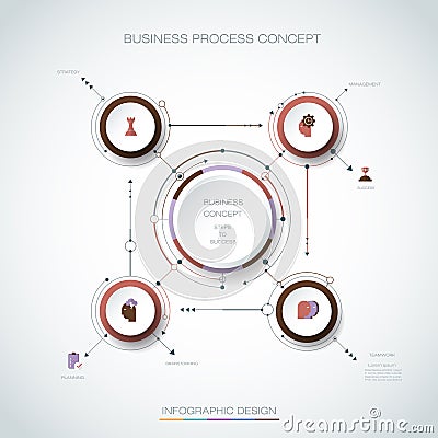 Vector Infographic 3d circle label, template design. Business concept, Infograph with 5 number options Vector Illustration