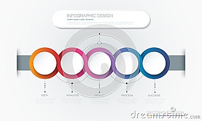 Vector Infographic 3d circle label template design. Vector Illustration