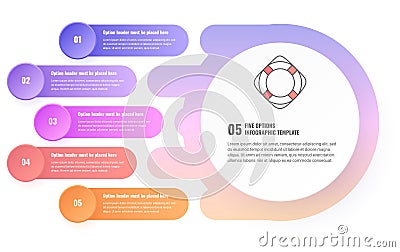 Five steps infographic template Vector Illustration