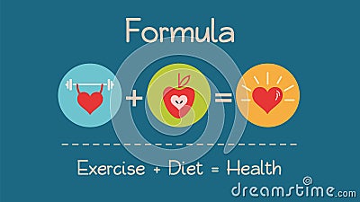 Formula for Healthy Heart Vector Illustration