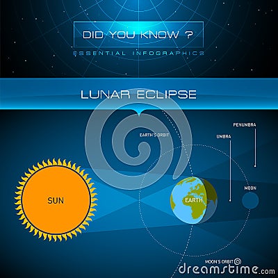 Vector Infographic - Lunar Eclipse Stock Photo