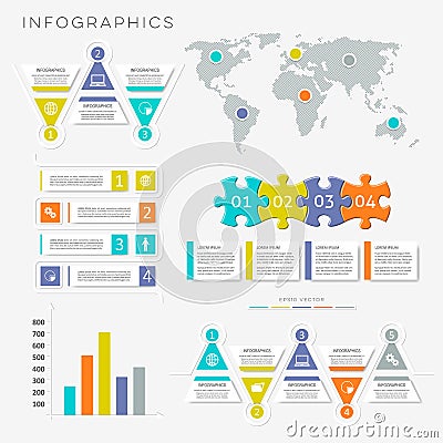 Vector infographic presentation templates Vector Illustration