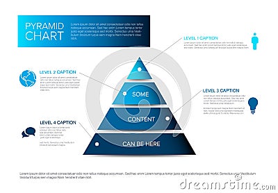 Vector Infographic Pyramid chart diagram template Vector Illustration