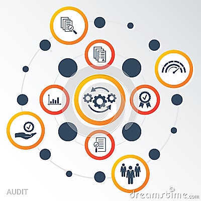 Vector Infographic template Audit data visualization. Different colors. Can be used for process diagram, presentations Vector Illustration