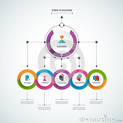 Vector infographic template, Business concept, steps to success Vector Illustration