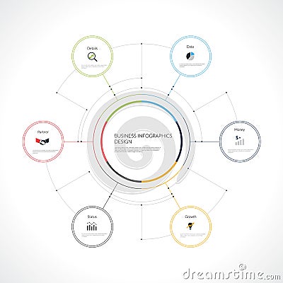 Vector infographic template with circles Vector Illustration