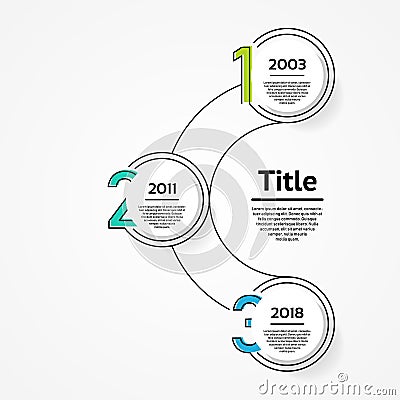 Vector infographic template for diagram, graph, presentation and chart. Business concept with 3 options, parts, steps or processes Vector Illustration