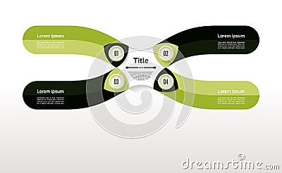 Vector infographic template for diagram, graph, presentation. four steps, parts or processes. Vector Illustration