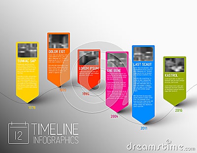 Vector Infographic typography timeline report template Vector Illustration