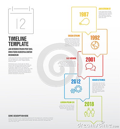 Vector Infographic vertical timeline template Vector Illustration