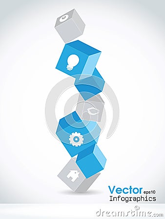 Vector infographic or web design template cubes. Vector Illustration