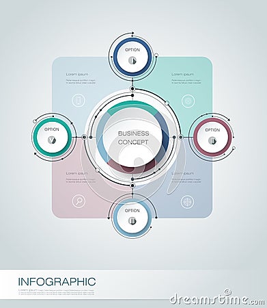 Vector infographics, 3D paper cycle diagram template Vector Illustration