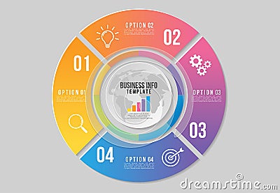 Vector Infographics Elements Template Design . Business Data Visualization Timeline with Marketing Icons most useful can be used f Vector Illustration