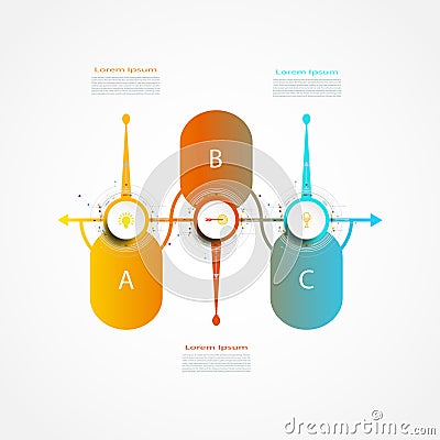 Vector Infographics label design template with 3 option or step. Stock Photo