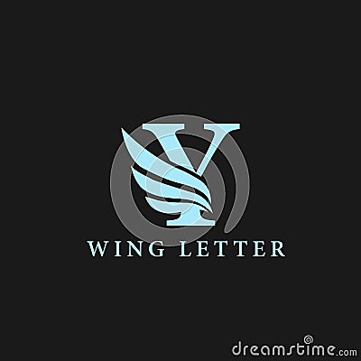 vector initial letter y business wing logo icon corporate technology concept blue color Vector Illustration