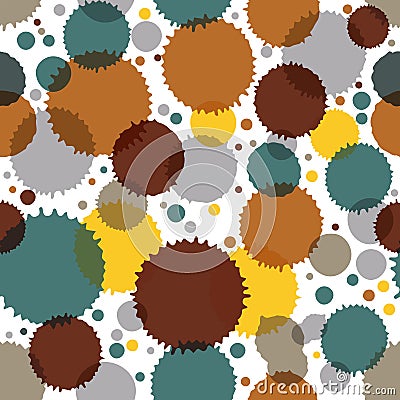 Vector ink splash seamless pattern with rounded overlap shapes a Vector Illustration