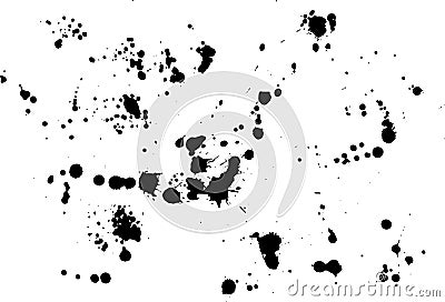 Vector Ink splashes. Handmade paint splatter background. black s Vector Illustration