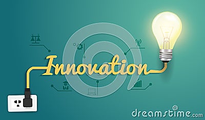 Vector innovation concept with creative light bulb Vector Illustration