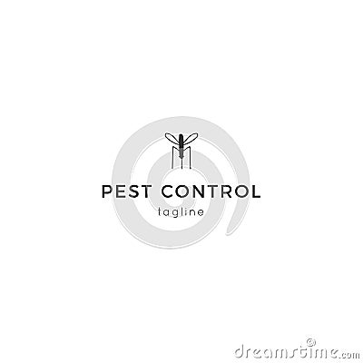 Vector insect icon, a mosquito. Hand drawn simple minimal logo template. Vector Illustration