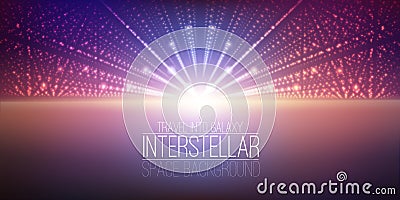 Vector interstellar space background.Cosmic galaxy illustration.Background with nebula, stardust and bright shining Vector Illustration