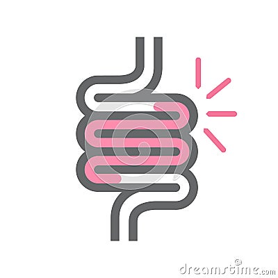 Vector intestine symbol or icon Vector Illustration