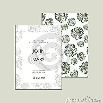 Vector invitation with handmade floral elements. Modern Wedding collection. Thank you card, save the date cards, menu, flyer, bann Stock Photo
