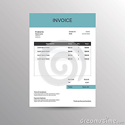 Vector Invoice Template Vector Illustration