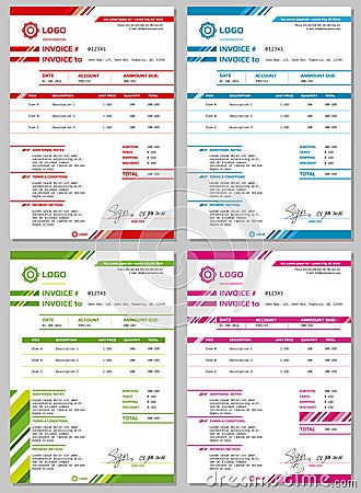 Vector Invoice templates set Vector Illustration