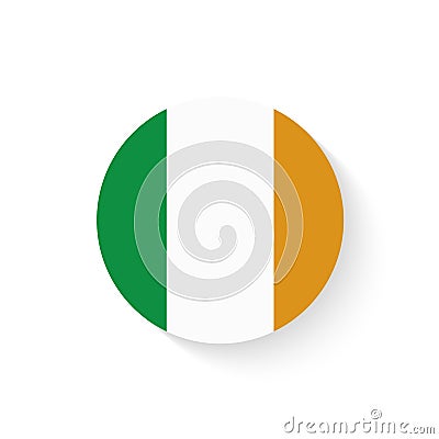 Vector - Ireland Flag Glossy Button Vector Illustration