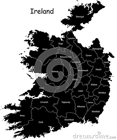 Vector Ireland map Stock Photo