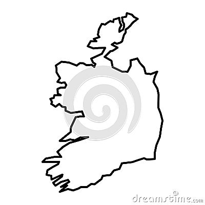 vector ireland outline map on white background Vector Illustration