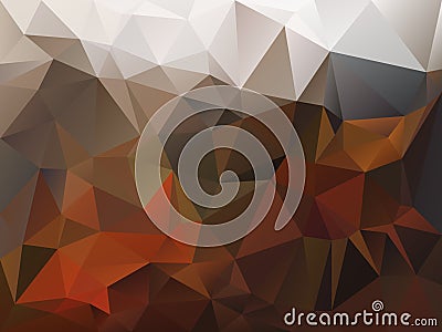 Vector irregular polygon background with a triangle pattern in autumn brown, orange, beige and gray color Vector Illustration