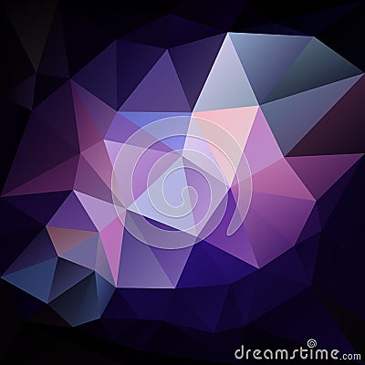 Vector irregular polygon background with a triangle pattern in dark purple, blue and black color Vector Illustration