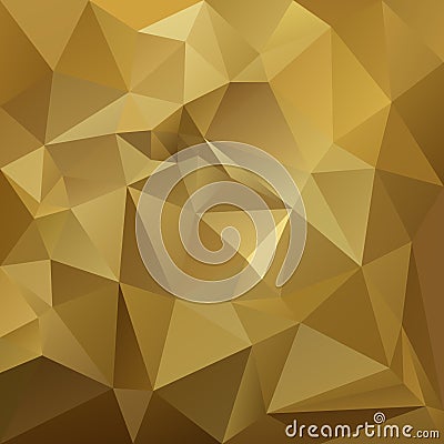 Vector irregular polygon background with a triangular pattern in gold beige yellow and brown colors Vector Illustration