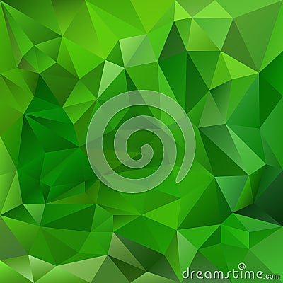 Vector irregular polygon background with a triangular pattern in natural green colors Vector Illustration