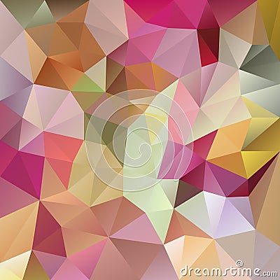 Vector irregular polygon background with a triangular pattern in pastel full spectrum colors Vector Illustration