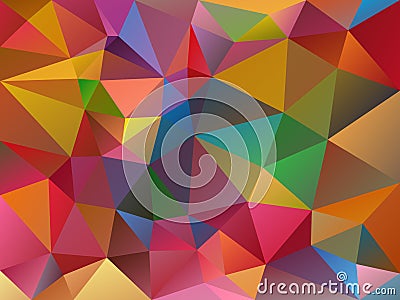 Vector irregular polygon variegated background with a triangle pattern in full color spectrum Vector Illustration