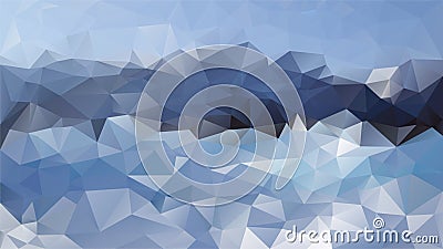 Vector irregular polygonal background - triangle low poly pattern - winter snow mountain blue white color Vector Illustration