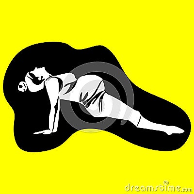 Vector silhouette illustration of yoga pose for pregnant. International yoga day Stock Photo