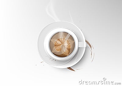Vector isolated cup of coffee collection, mocha Vector Illustration