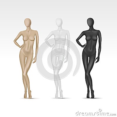 Vector Isolated Female Mannequin Vector Illustration