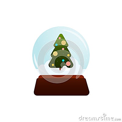 Vector isolated icon of snow globe in flat design Vector Illustration